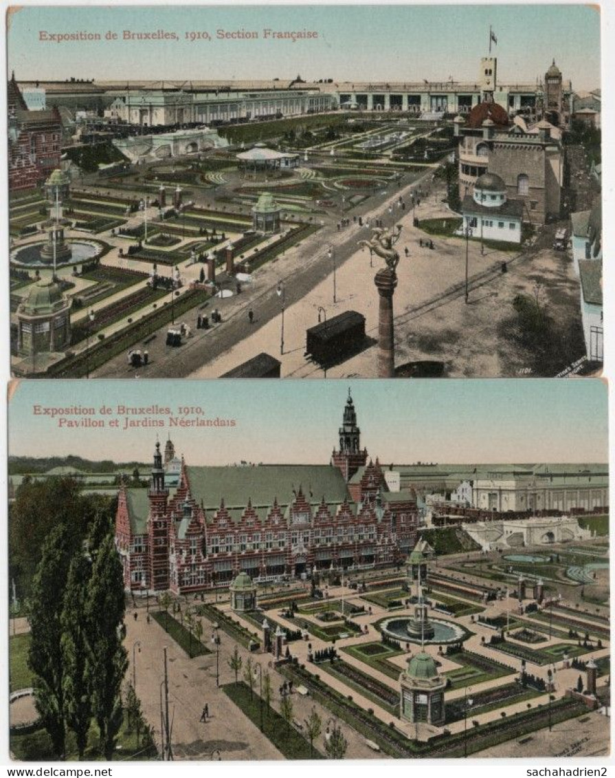 Exposition De BRUXELLES 1910. 2 Cartes - Mostre Universali