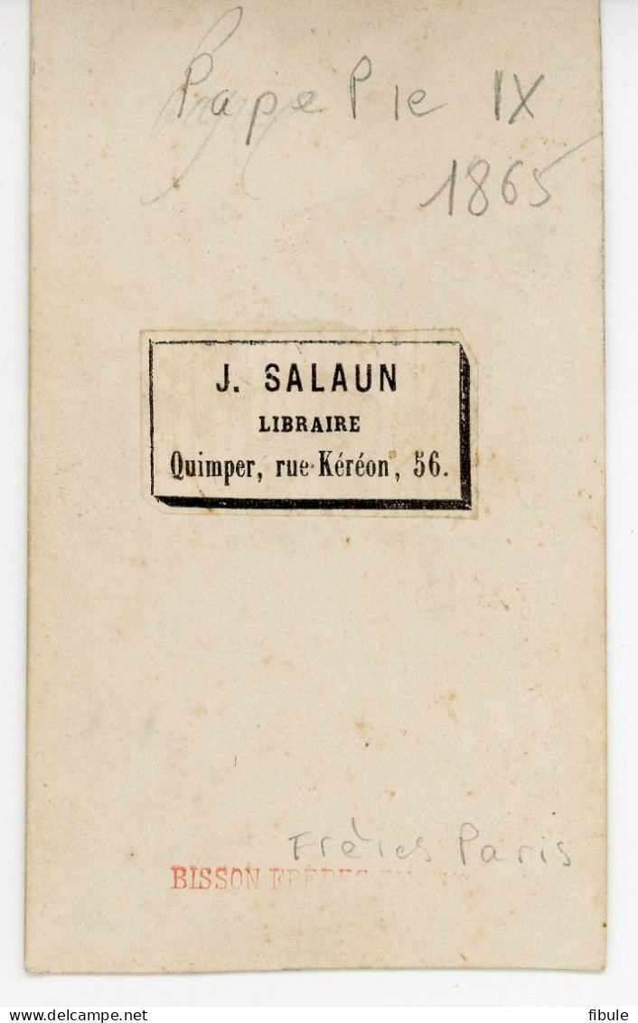 CV  Du Pape Pie IX 1865, Photographie BISSON Frères Paris - Europa