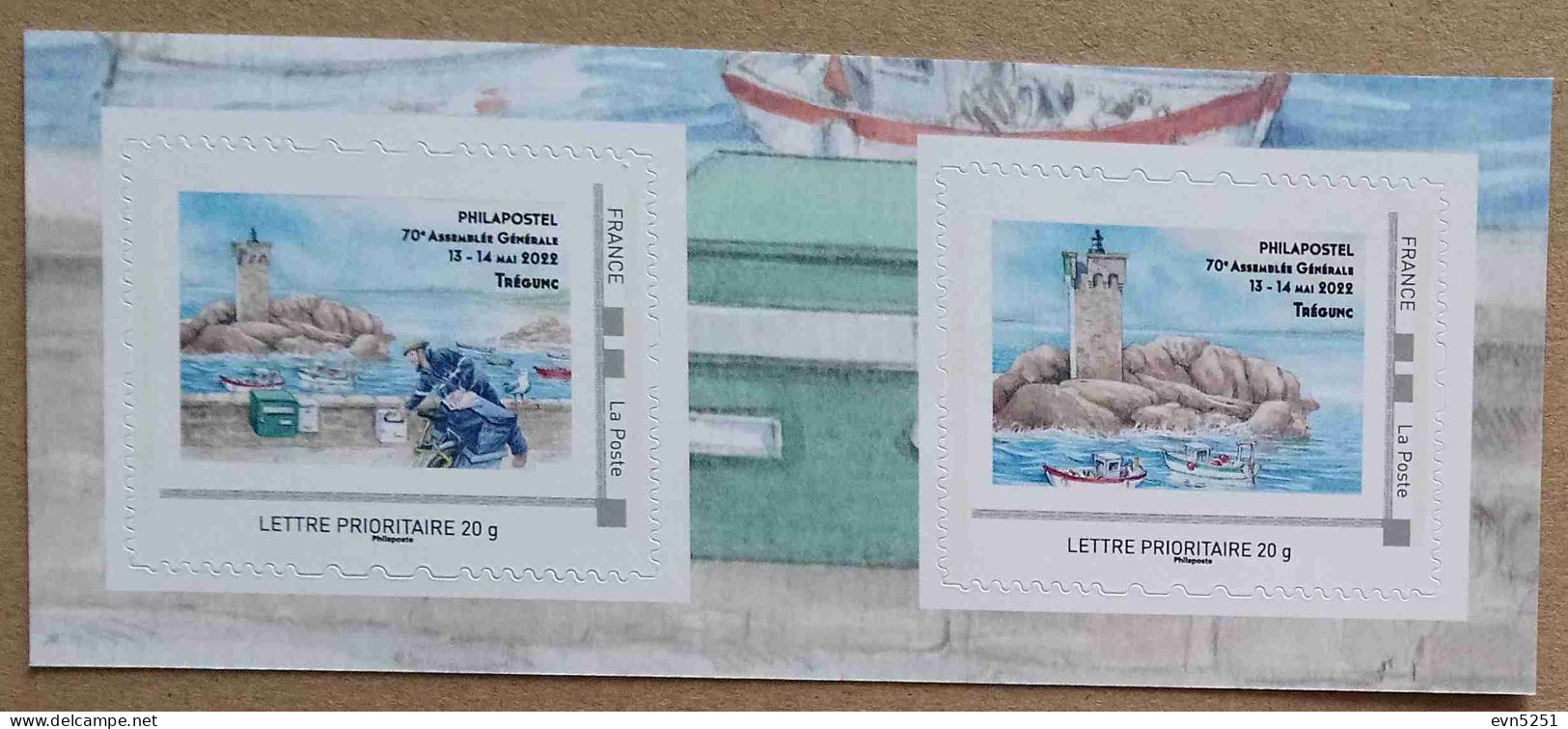 A4-89/COL-08b : Trégunc - Phare, Facteur (autocollants / Autoadhésifs) - Unused Stamps