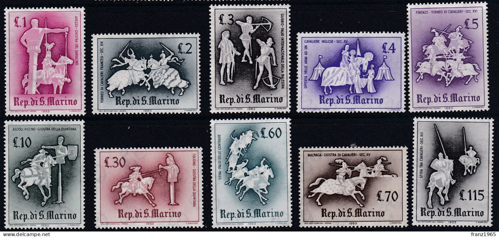 Medieval Tournaments - 1963 - Unused Stamps