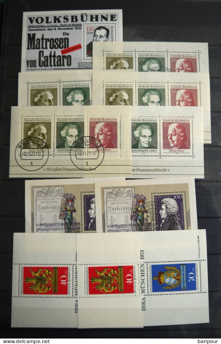 BUND / Deutschland Sammlungen & Dubletten 85 Stück Nur Blöcke Aus MiNr. 2-55 Postfrisch/ESST - Unused Stamps