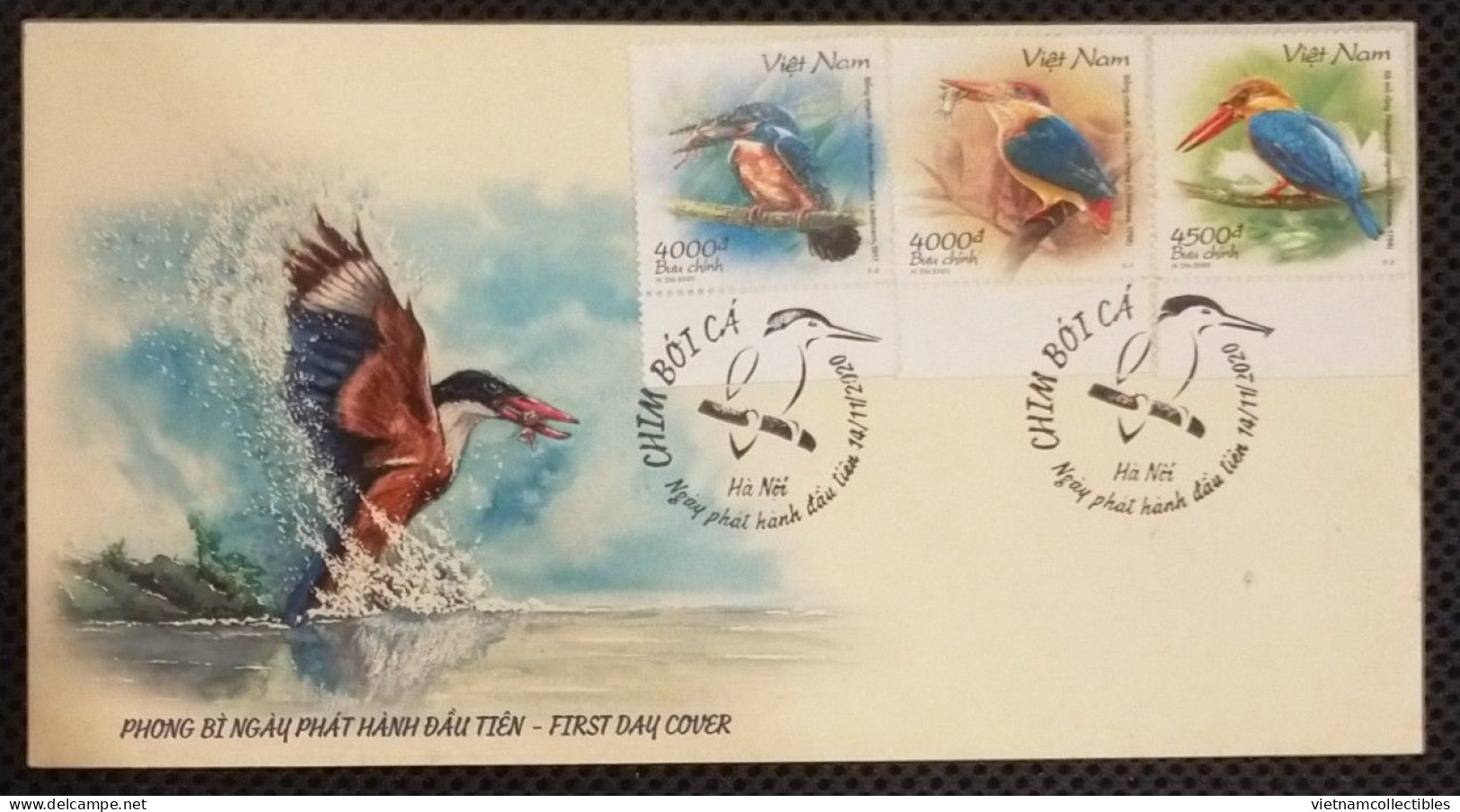 FDC Vietnam Viet Nam Cover 2020 : Kingfisher Bird / Birds / Fish (Ms1135) - Vietnam