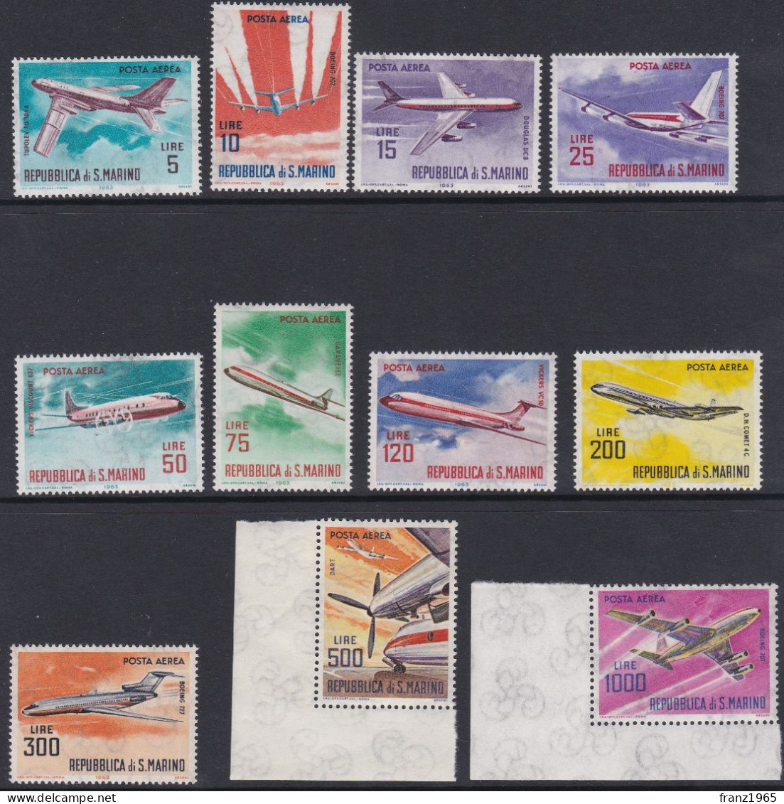 Aeroplanes - 1963 - Unused Stamps