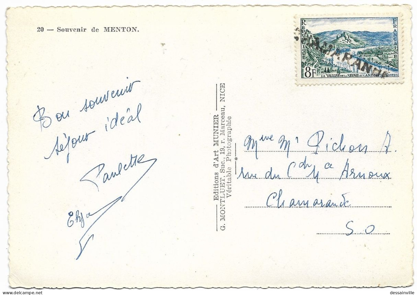 N° 977 Oblitéré CHAMARANDE à L'arrivée Sur Carte Postale - 1921-1960: Modern Period