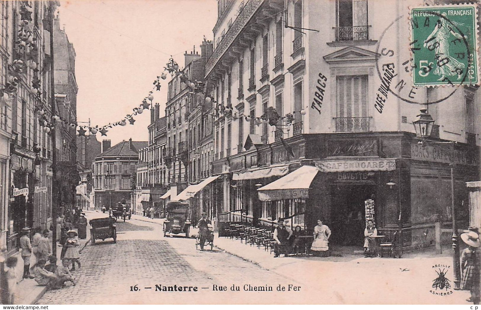 Nanterre - Rue Du Chemin De Fer   -  Café Gare -  Bouy - Billard - CPA °J - Nanterre