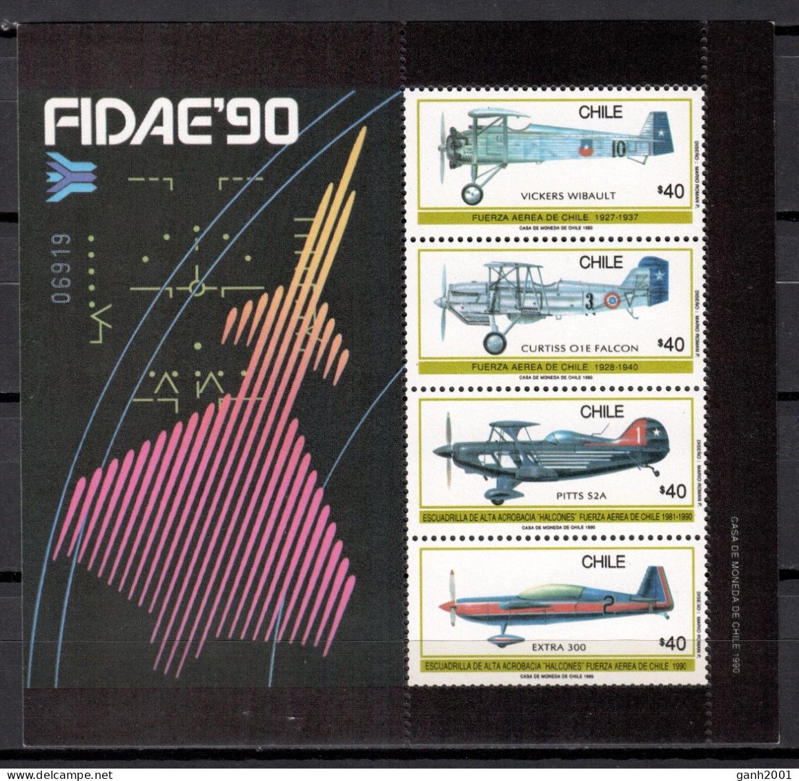 Chile 1990 / Aviation Airplanes Aircrafts MNH Aviones Aviación Luftfahrt / Cu18914  22-37 - Vliegtuigen