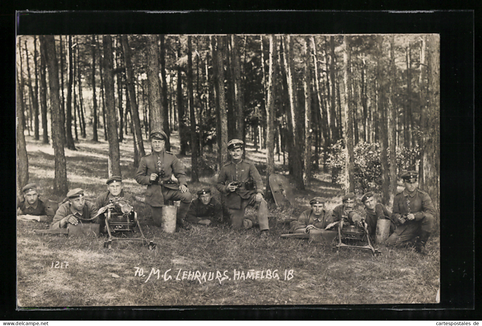 AK Hammelburg, Uniformierte Soldaten Beim MG-Lehrkurs 1918  - Hammelburg