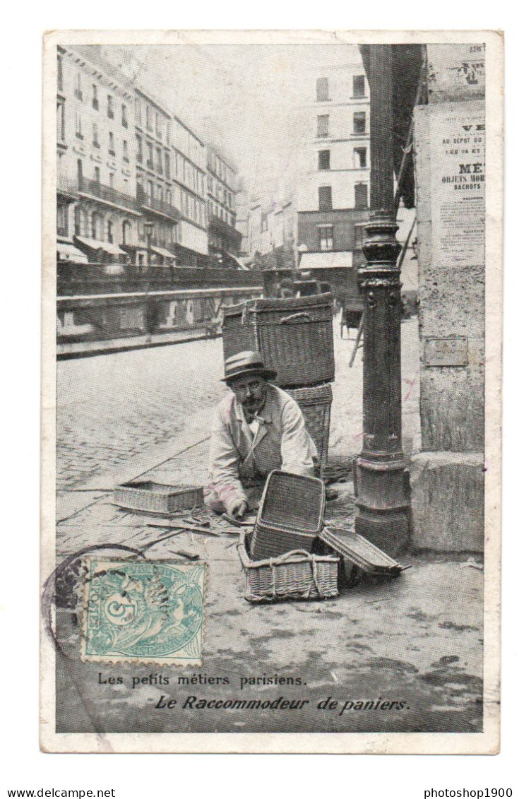 CPA   Vieux Métier .Raccommodeur De Paniers - Marchands Ambulants