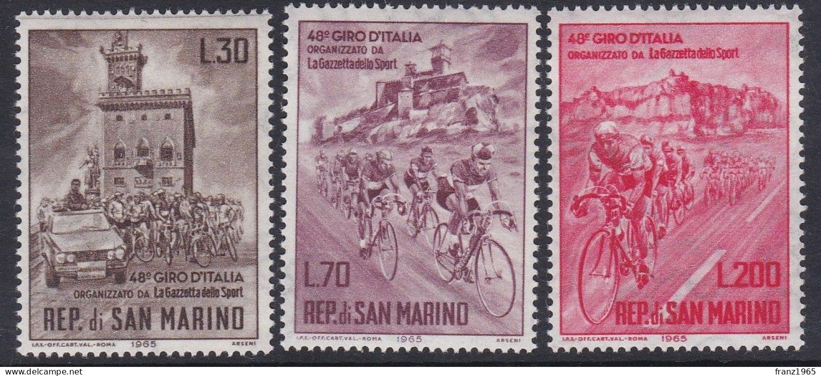 Giro D'Italia - 1965 - Unused Stamps