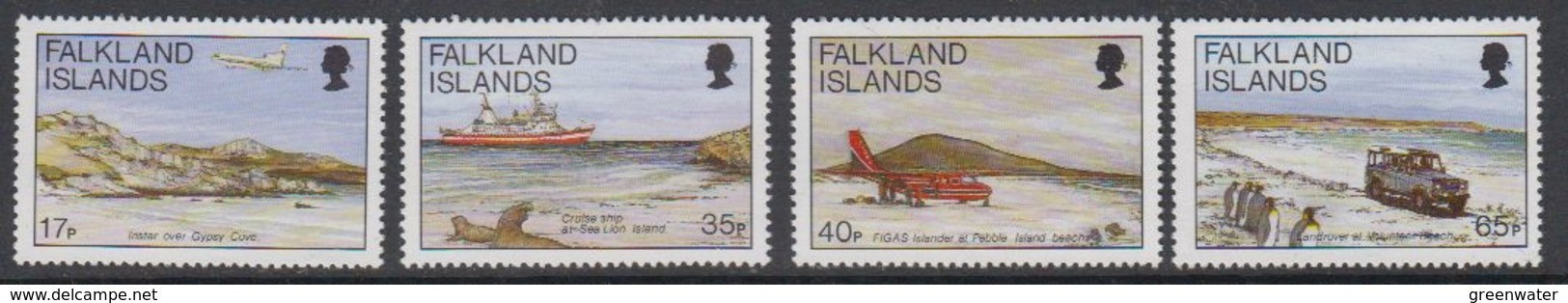 Falkland Islands 1994 Sandbeaches And Transport 4v ** Mnh (59686) - Falklandeilanden