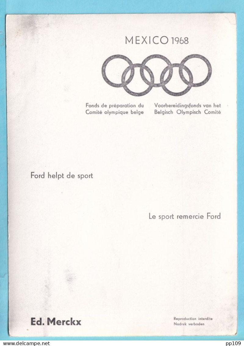 JEUX OLYMPIQUES MEXICO 1968 Belgique Eddy MERCKX CyclismeLE SOIR 18,5 Cm X 13 Cm - Sonstige & Ohne Zuordnung