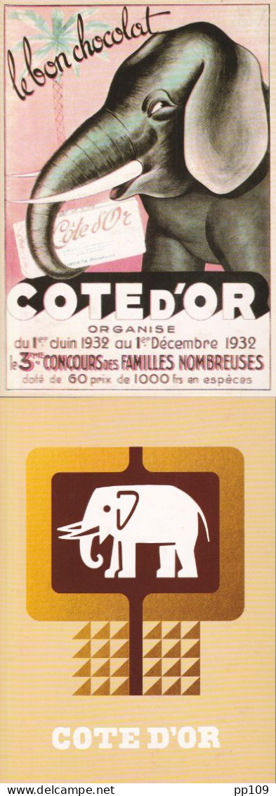 Publicité COTE D'OR Série Complète De 10 CP Fête Des 120 Ans éléphant Chocolat  - Reclame