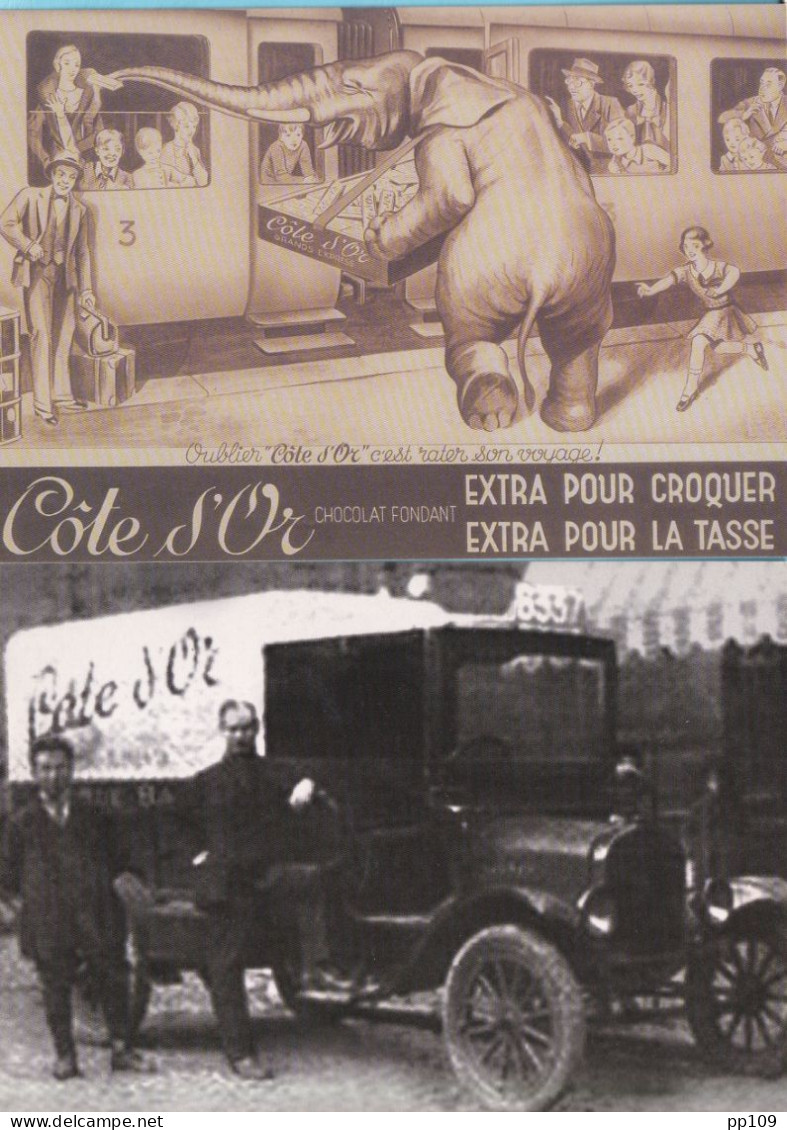 Publicité COTE D'OR Série Complète De 10 CP Fête Des 120 Ans éléphant Chocolat  - Reclame