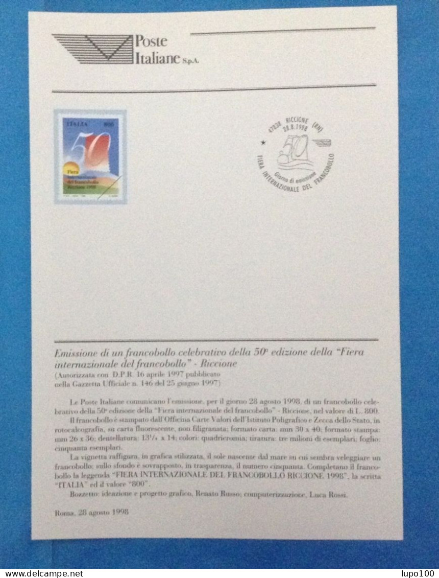 1998 Lotto 5 Bollettini Postali Serie Fiere Nell'economia Bollettino Fiera Verona Sardegna Padova Vicenza Riccione - 1991-00: Storia Postale