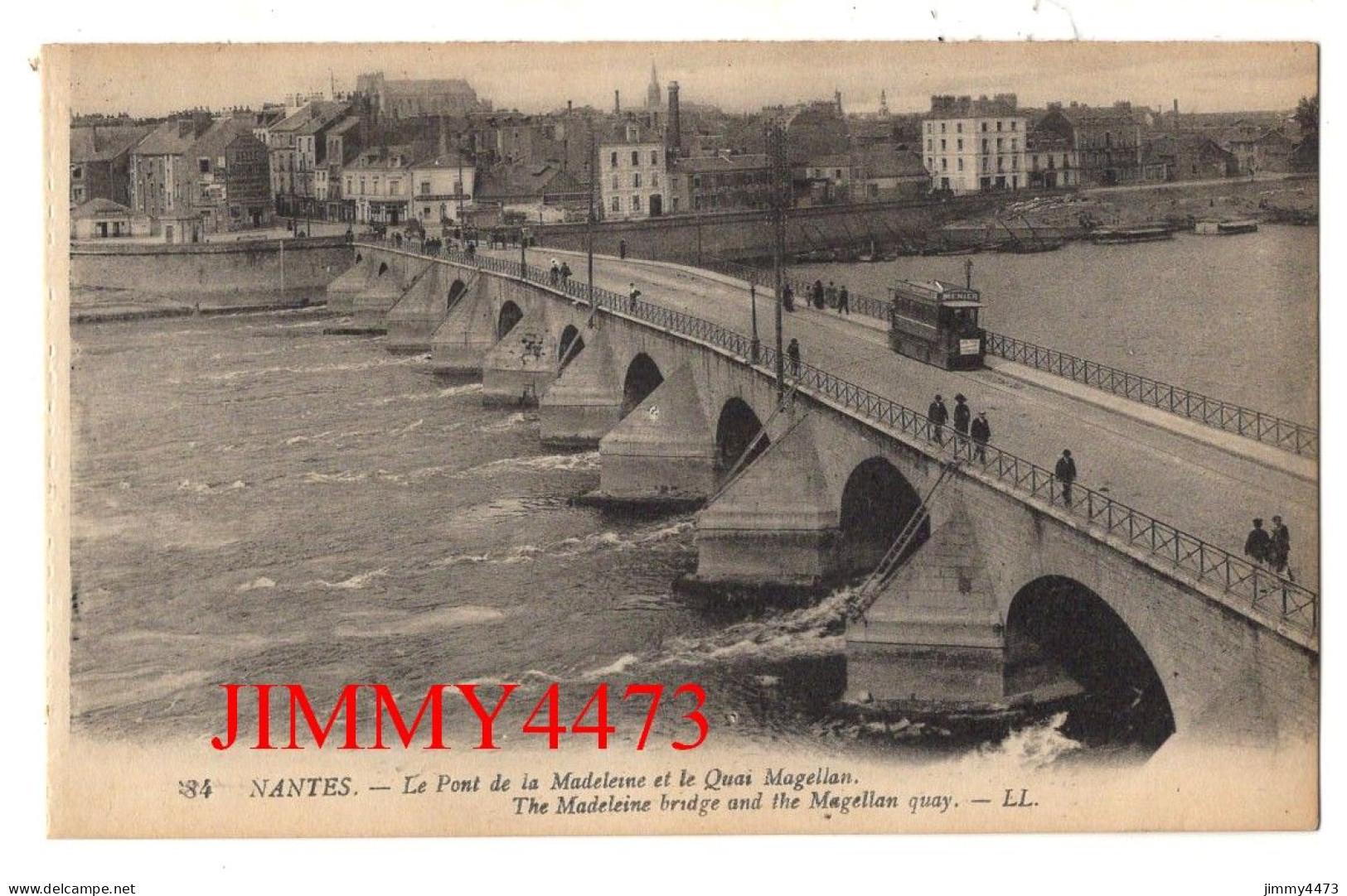CPA - NANTES - Le Pont De La Madeleine Et Le Quai Magellan ( Pont Bien Animé ) N°84 - L L - Edit. Lévy Fils Et Cie Paris - Nantes