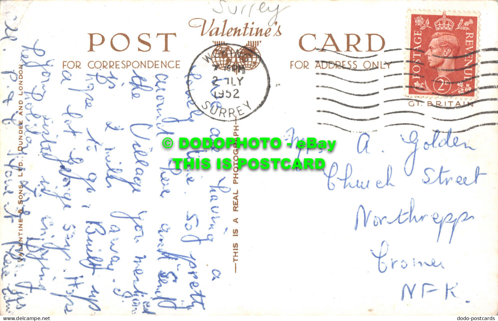 R537182 River Wey At Send. Valentine. RP. 1952 - Monde