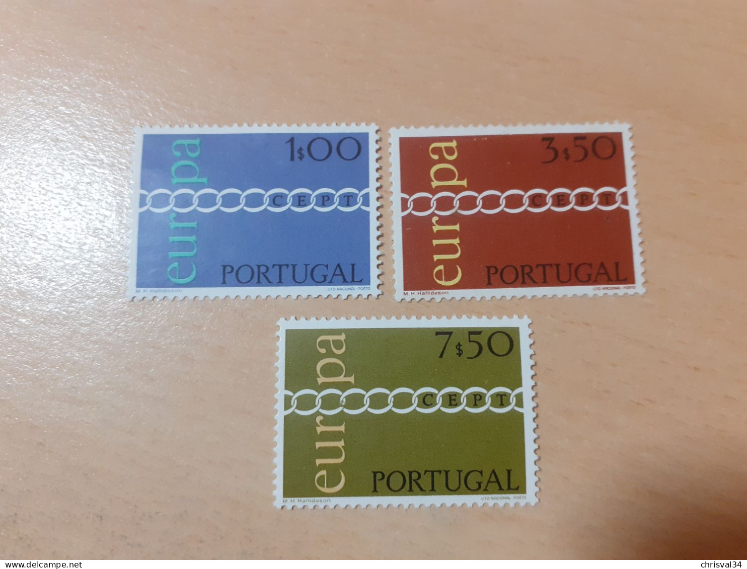 TIMBRES   PORTUGAL   EUROPA   1971   N  1107  A  1109   COTE  22,00  EUROS   NEUFS  LUXE** - 1971