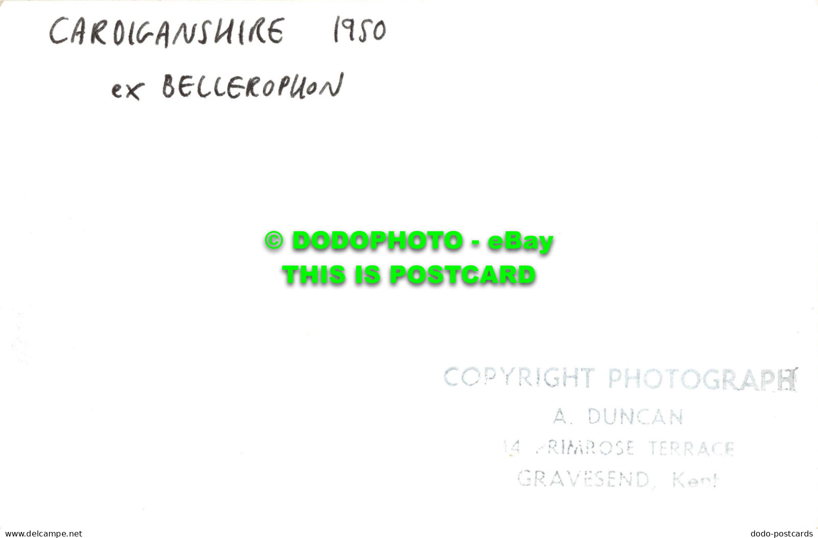 R537186 Cardiganshire. Ex Bellerophon. A. Duncan - Monde