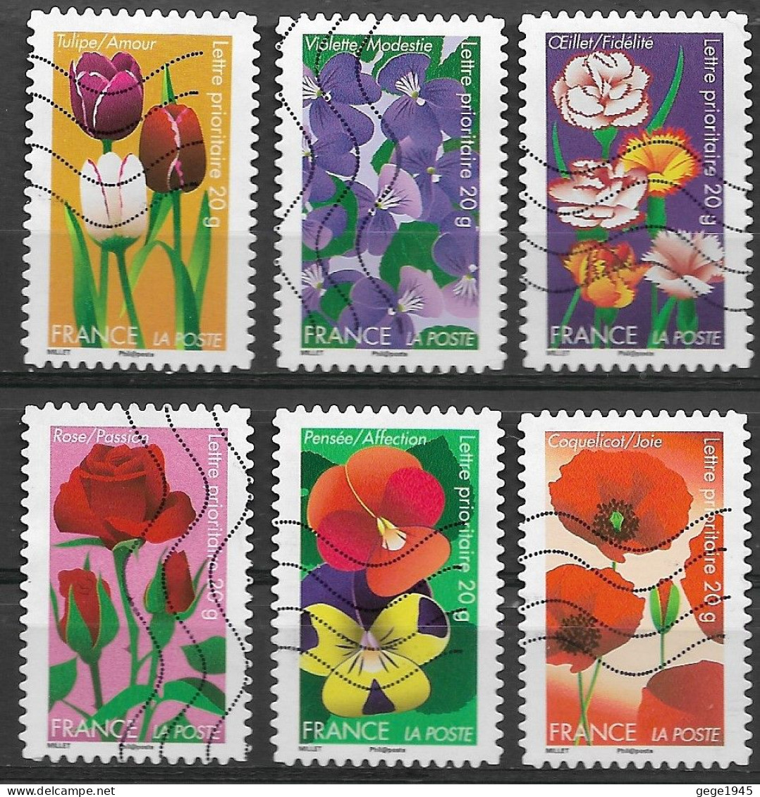 France 2012  Oblitéré Autoadhésif  N° 662 - 663 - 667 - 669 - 670 - 672   "  Dites Le Avec  Des Fleurs  " - Used Stamps