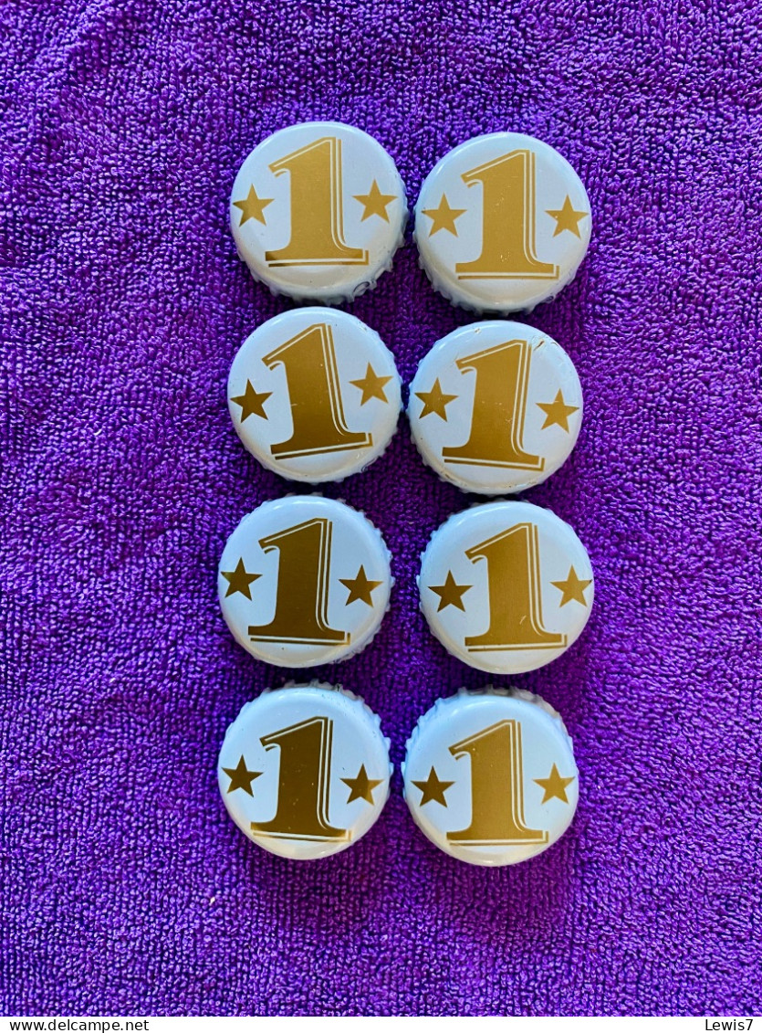 Set Of 8 BEER Tops - Number One - N-C - Cerveza