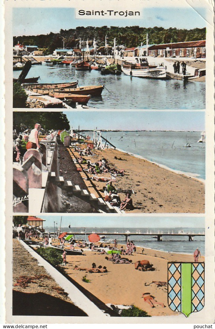 AL25 -(17) SAINT TROJAN - ILE D ' OLERON  - LE PORT  - L ' APPONTEMENT  -  CARTE MULTIVUES  COULEURS -  2 SCANS - Ile D'Oléron