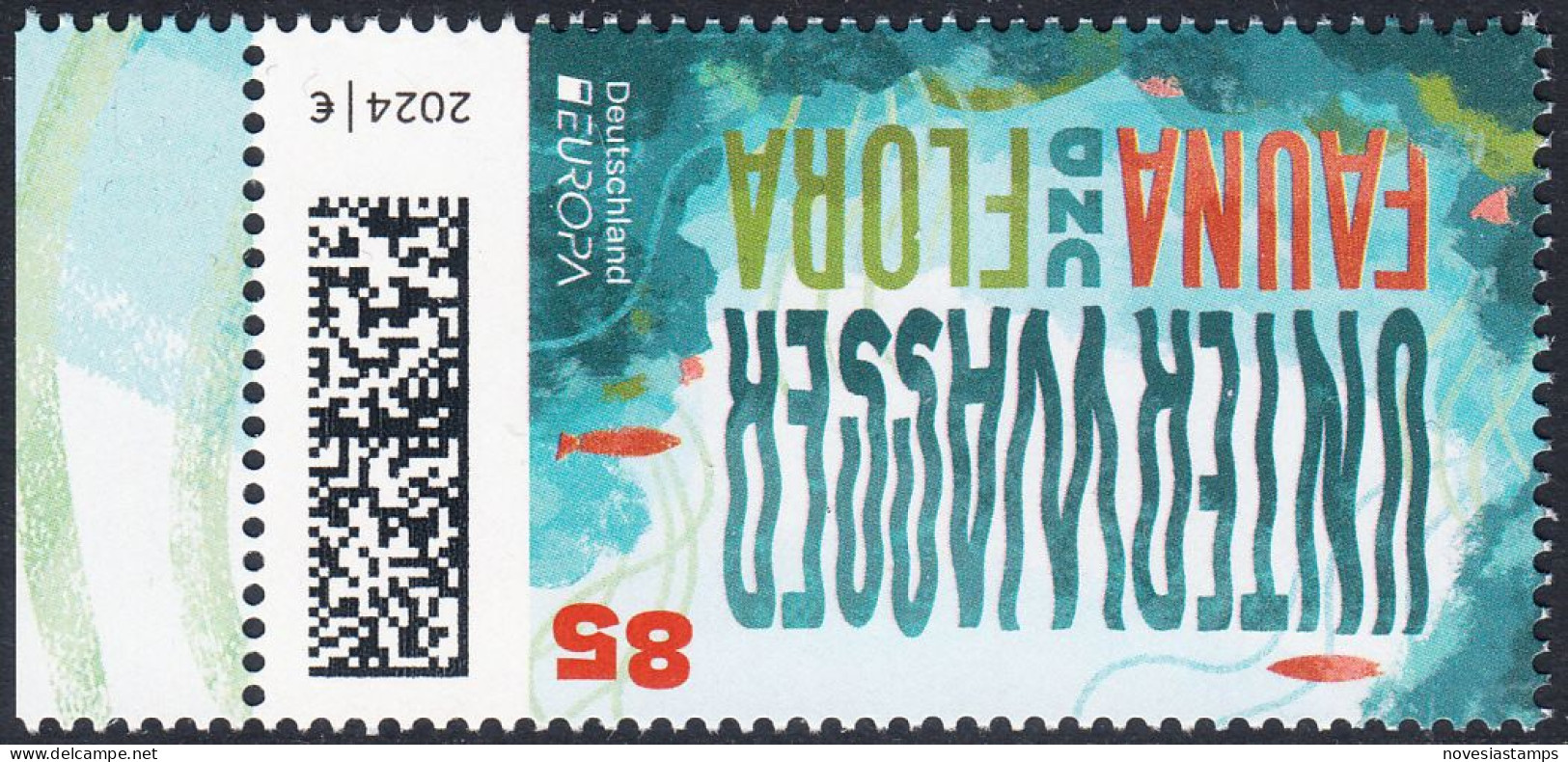 !a! GERMANY 2024 Mi. 3828 MNH SINGLE W/ Left Margin (b) - Europe: Underwater Fauna & Flora - Unused Stamps