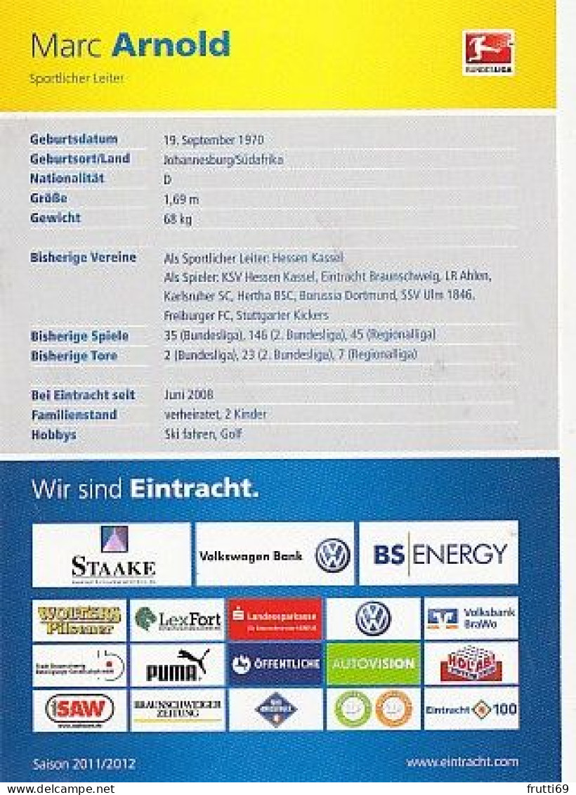 AK 215633 FOOTBALL / SOCCER / FUSSBALL - Eintracht Braunschweig - 2011 / 2012 - Marc Arnold - Football