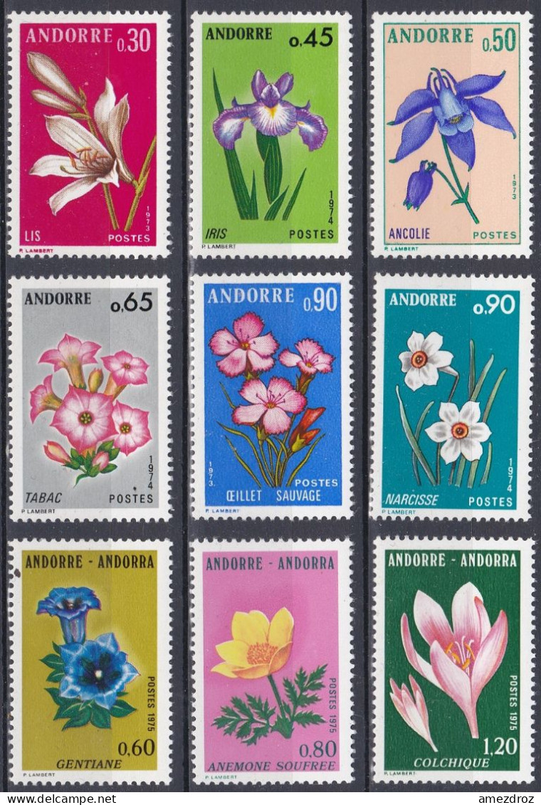 Andorre Français 1973-1975  NMH ** Fleurs   (A16) - Ongebruikt