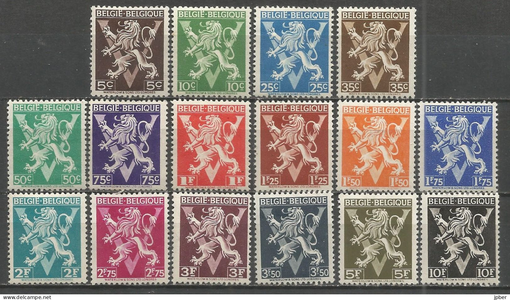 Belgique - Lion Héraldique Avec Grand "V" - N°674A à 689A  * - Unused Stamps
