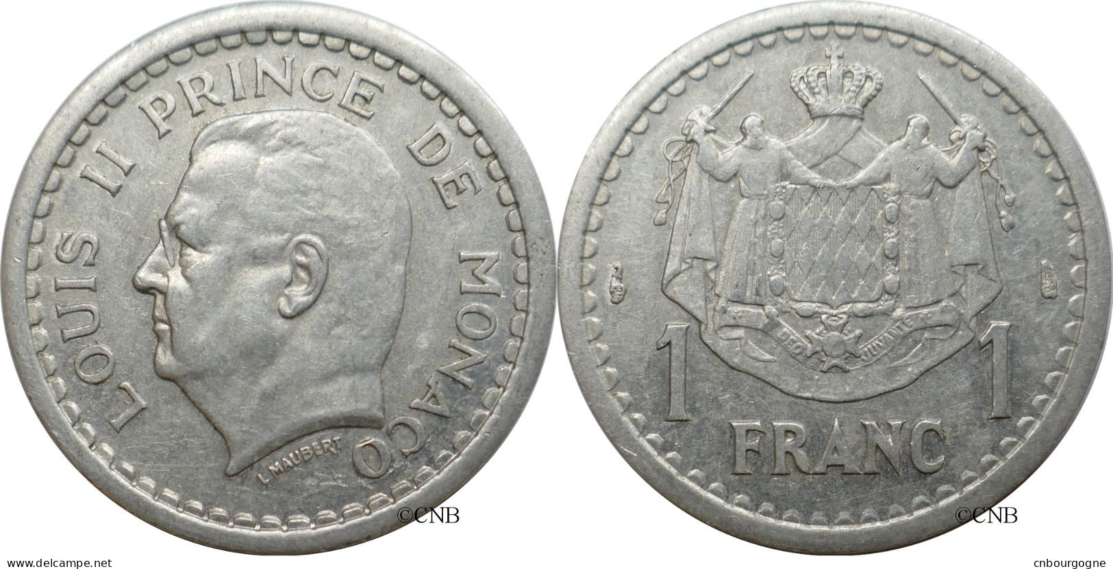 Monaco - Principauté - Louis II - 1 Franc ND (1943) - TTB/XF45 - Mon6519 - 1922-1949 Luigi II