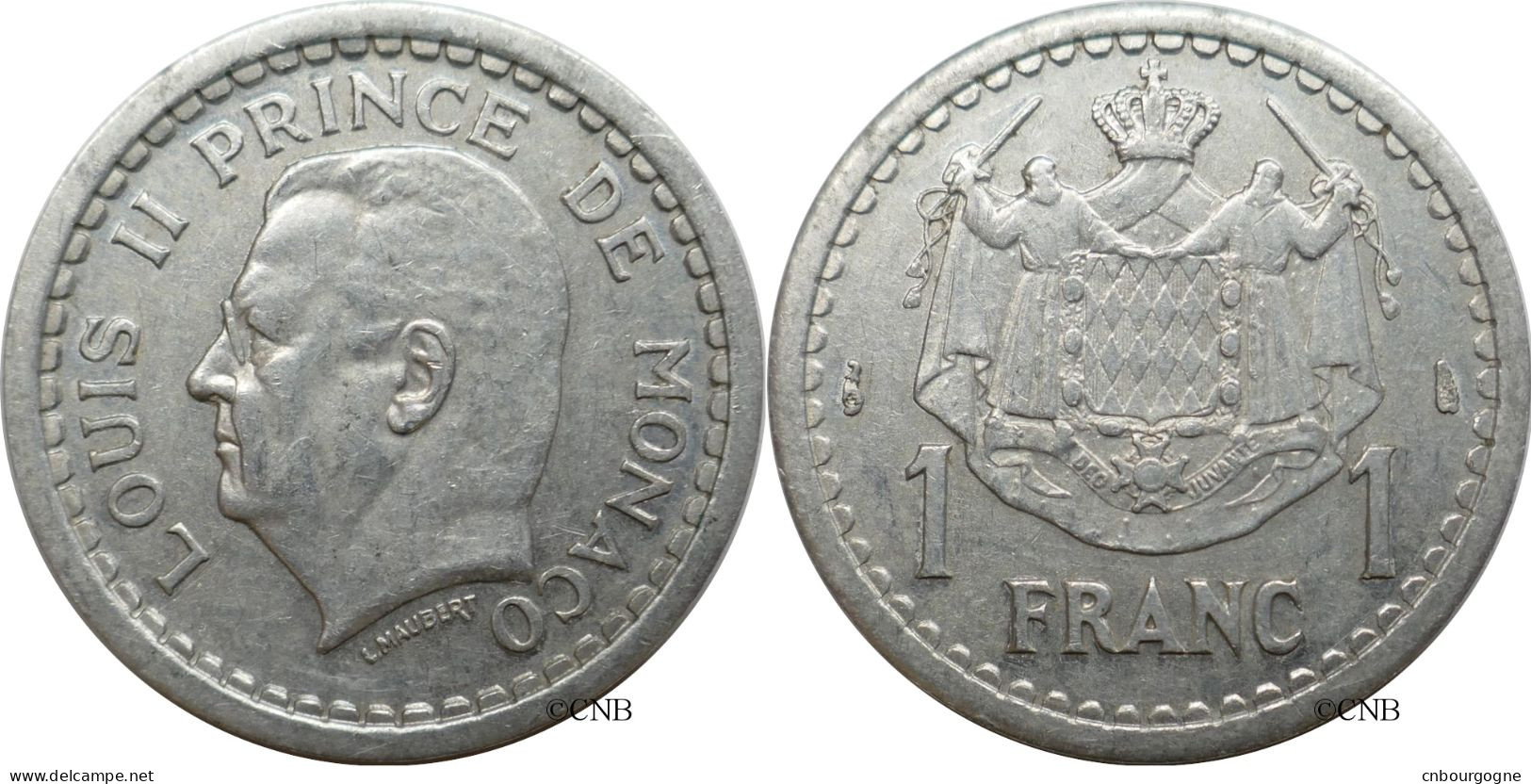 Monaco - Principauté - Louis II - 1 Franc ND (1943) - TTB/XF45 - Mon6521 - 1922-1949 Luigi II
