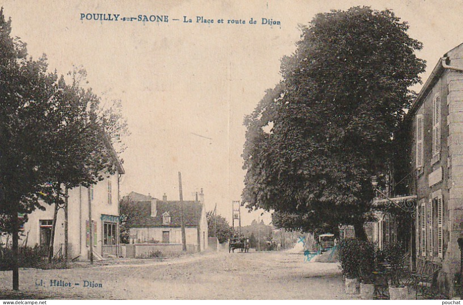 BE7 -(21) POUILLY  SUR SAONE  - LA PLACE ET ROUTE DE DIJON   -  2 SCANS - Sonstige & Ohne Zuordnung