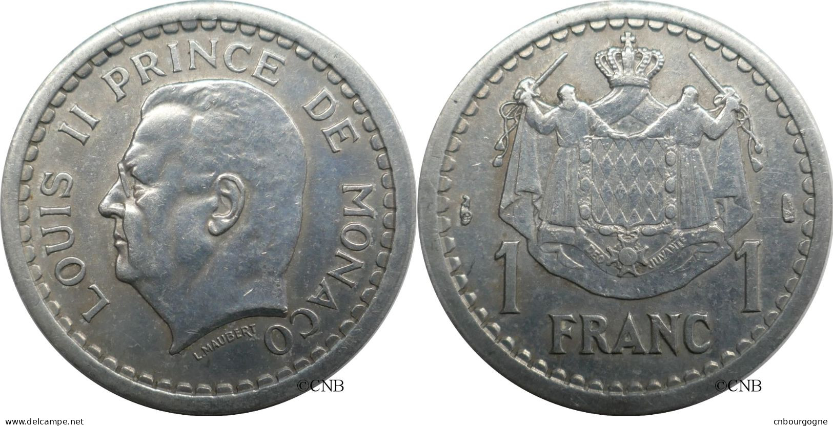 Monaco - Principauté - Louis II - 1 Franc ND (1943) - TTB/XF45 - Mon6523 - 1922-1949 Louis II.