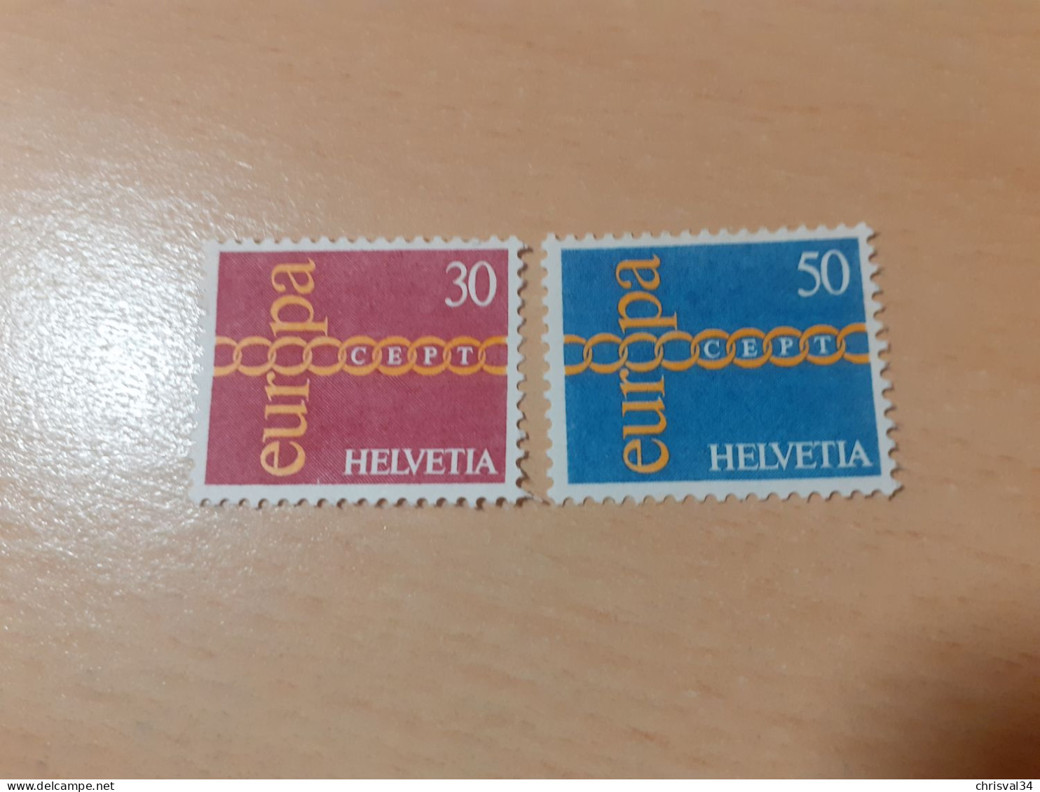 TIMBRES   SUISSE   EUROPA   1971   N  882  /  883   COTE  1,50  EUROS   NEUFS  LUXE** - 1971