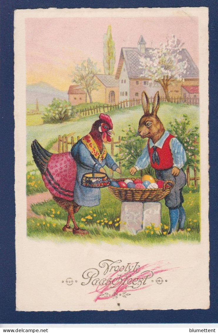 CPA 1 Euro Lapin + Oeuf Bunny Prix De Départ 1 Euro Circulée - Andere & Zonder Classificatie