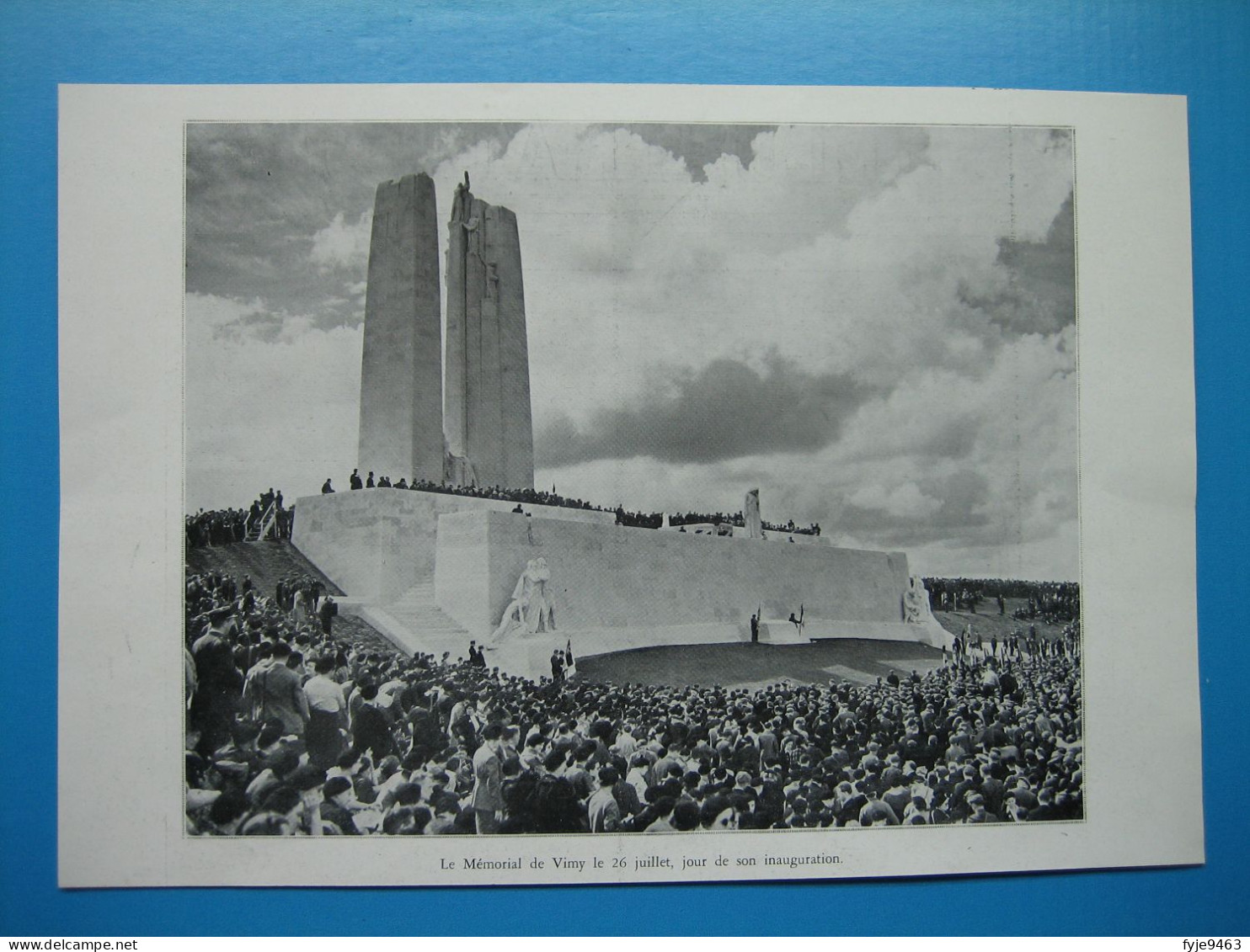 (1936) Le Mémorial De VIMY Le 26 Juillet, Jour De Son Inauguration - Documenti Storici