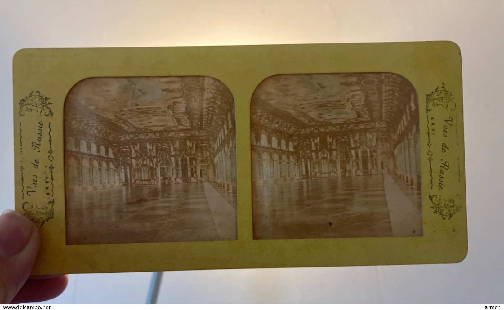 Photo Stéréoscopique Transparent Vers 1860 Russie Russia   Salle De Bal Palais De - Stereoscopic