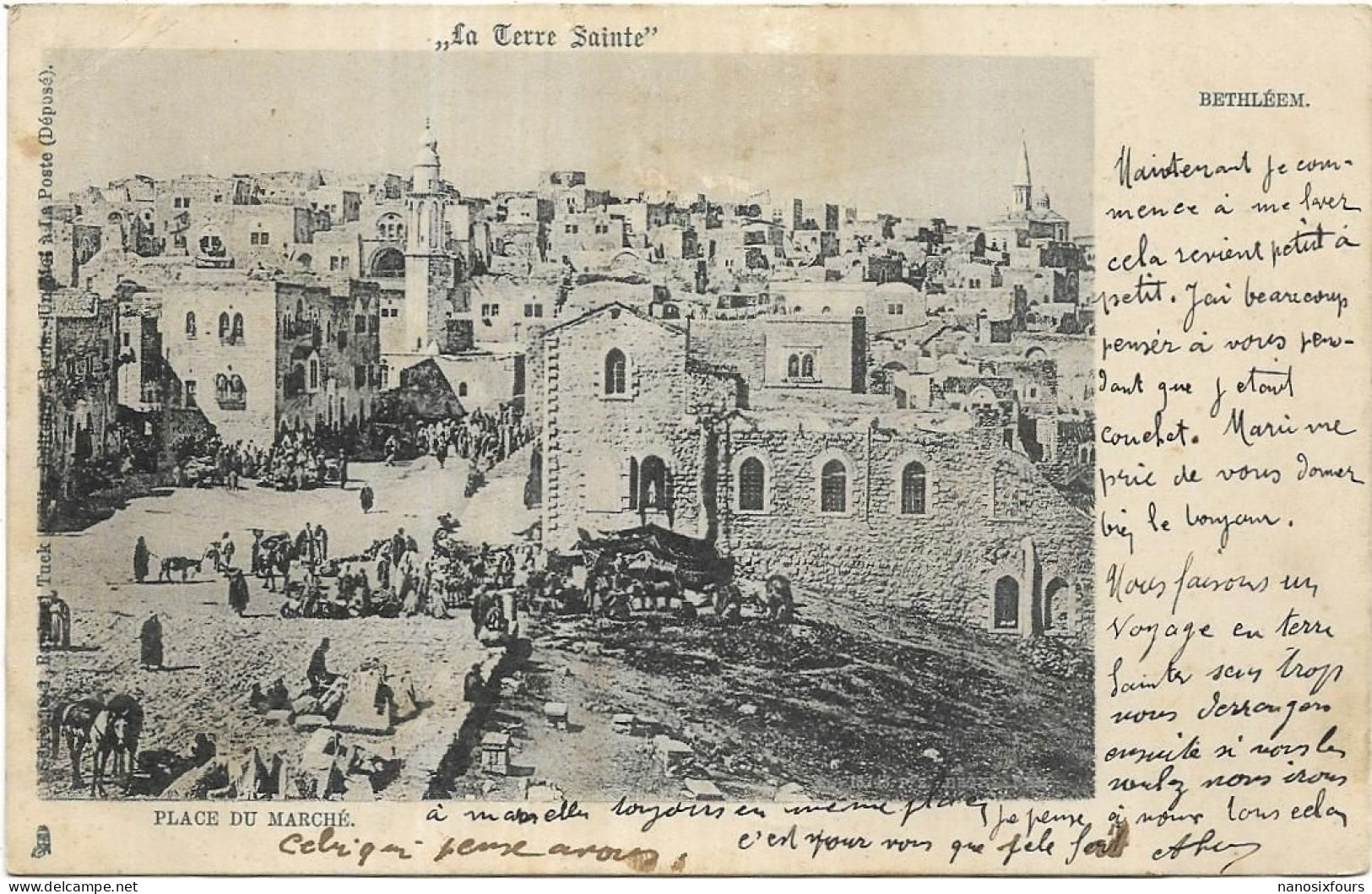 ASIE. PALESTINE. BETHLEHEM.  PLACE DU MARCHE.  CARTE ECRITE - Palestina