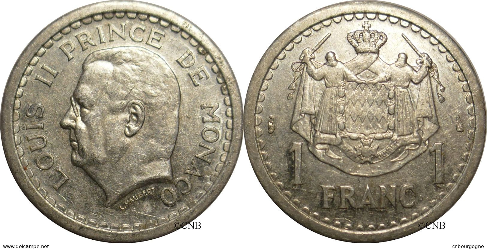 Monaco - Principauté - Louis II - 1 Franc ND (1943) - TTB+/AU50 - Mon6725 - 1922-1949 Luigi II