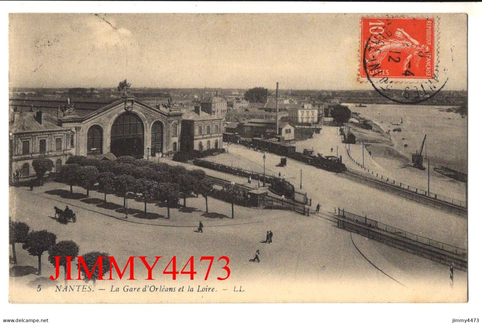 CPA - NANTES En 1912 - La Gare D'Orléans Et La Loire ( Place Bien Animée ) N° 5 - L L - Nantes