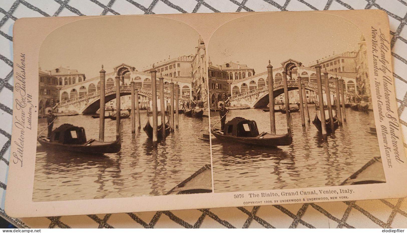 Le Rialto, Grand Canal, Venise, Italie.Underwood Stéréo - Visores Estereoscópicos