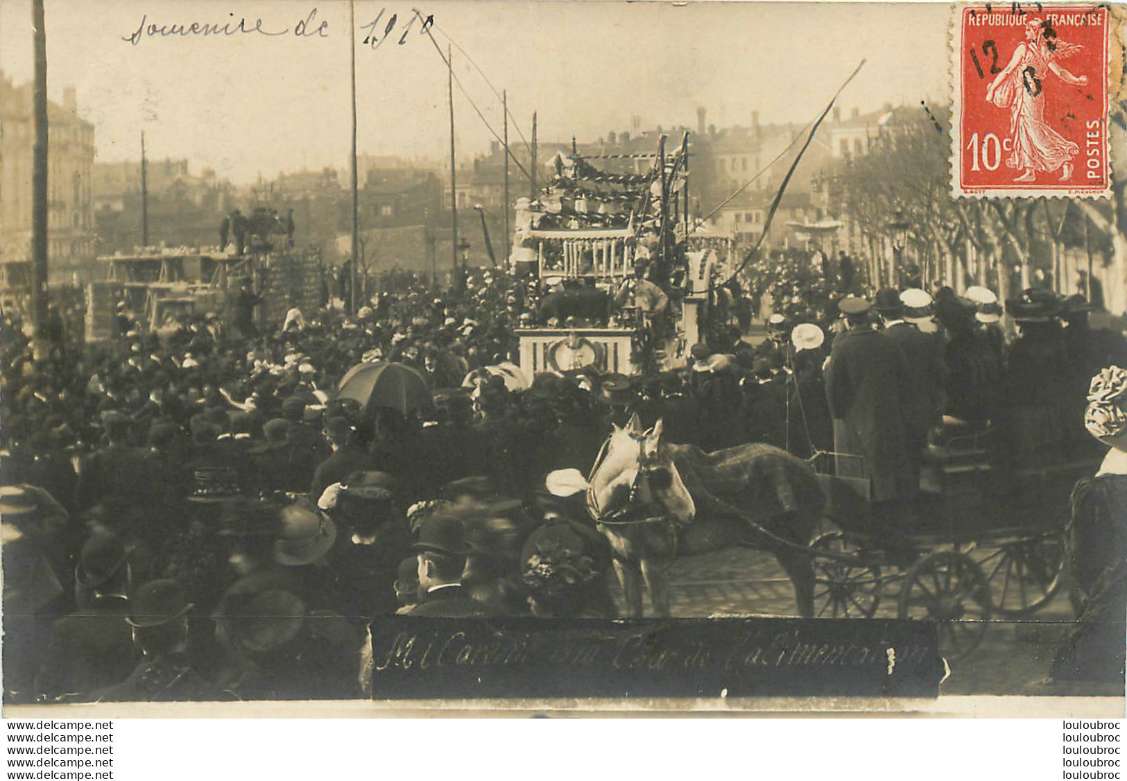 SAINT ETIENNE CARTE PHOTO  MI-CAREME 1910 CHAR DE L'ALIMENTATION - Saint Etienne