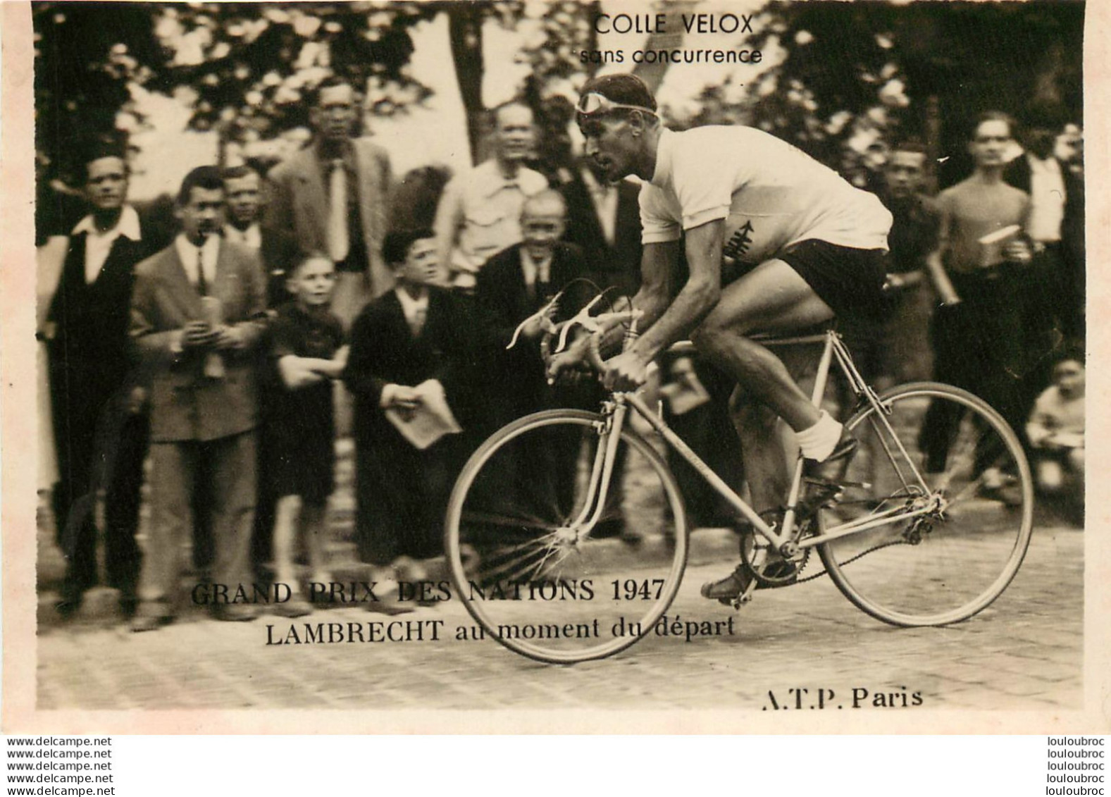 ROGER LAMBRECHT GRAND PRIX DES NATIONS 1947 PHOTO FORMAT 15X10 CM - Ciclismo