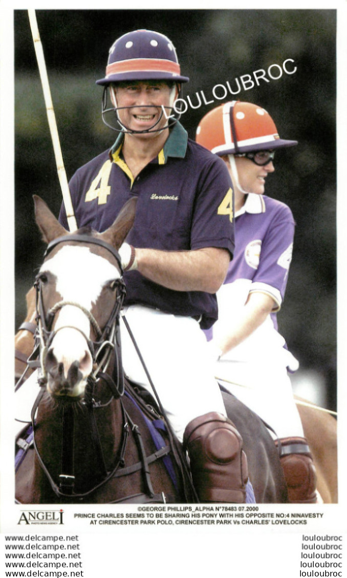 LE PRINCE CHARLES POLO  2000 PHOTO DE PRESSE AGENCE ANGELI  27X18CM R1 - Célébrités