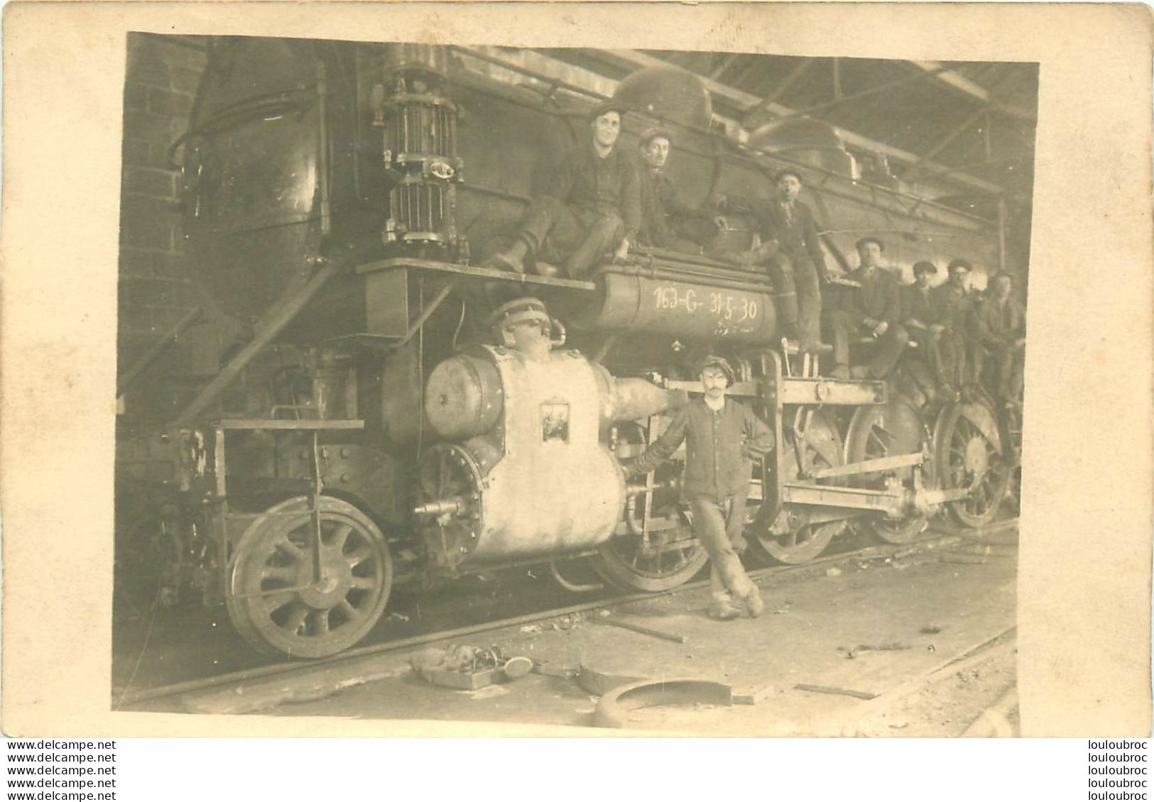 CARTE PHOTO LOCOMOTIVE 140-G   1930 - Equipo