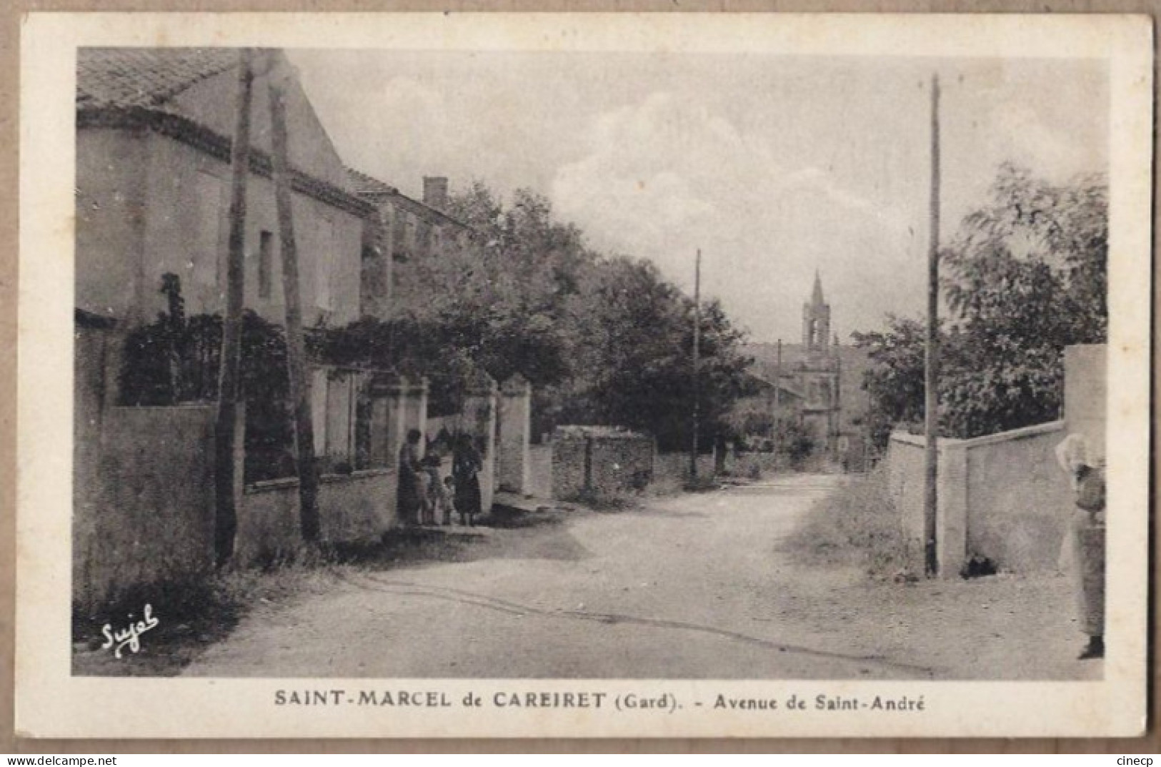 CPA 30 - SAINT MARCEL De CAREIRET - Avenue De Saint-André - TB PLAN Route Rue CENTRE VILLAGE ANIMATION TB Verso - Andere & Zonder Classificatie