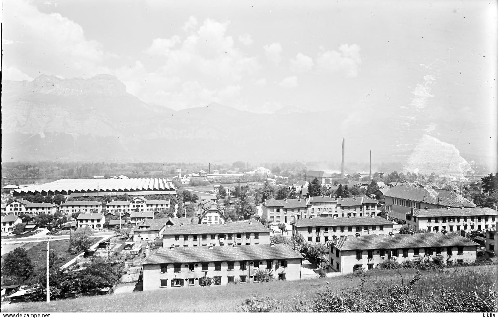 Négatif Sur Plaque De Verre 14.8 X 9.8  Isère BRIGNOUD Vue Générale Des Cités   Servant à L'émission De CPSM - Glass Slides