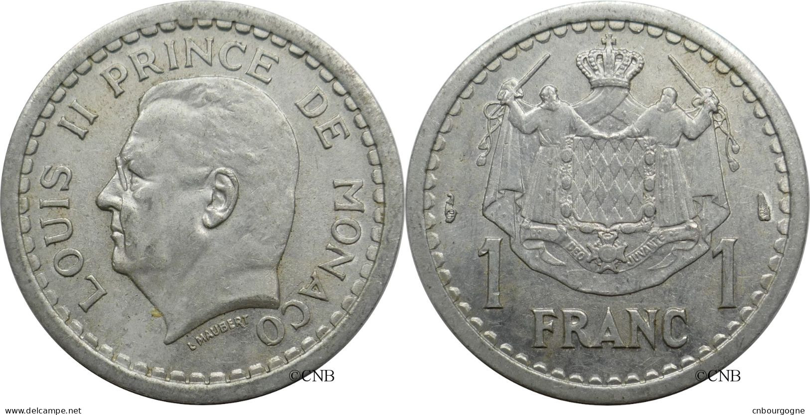 Monaco - Principauté - Louis II - 1 Franc ND (1943) - SUP/AU55 - Mon6125 - 1922-1949 Louis II.