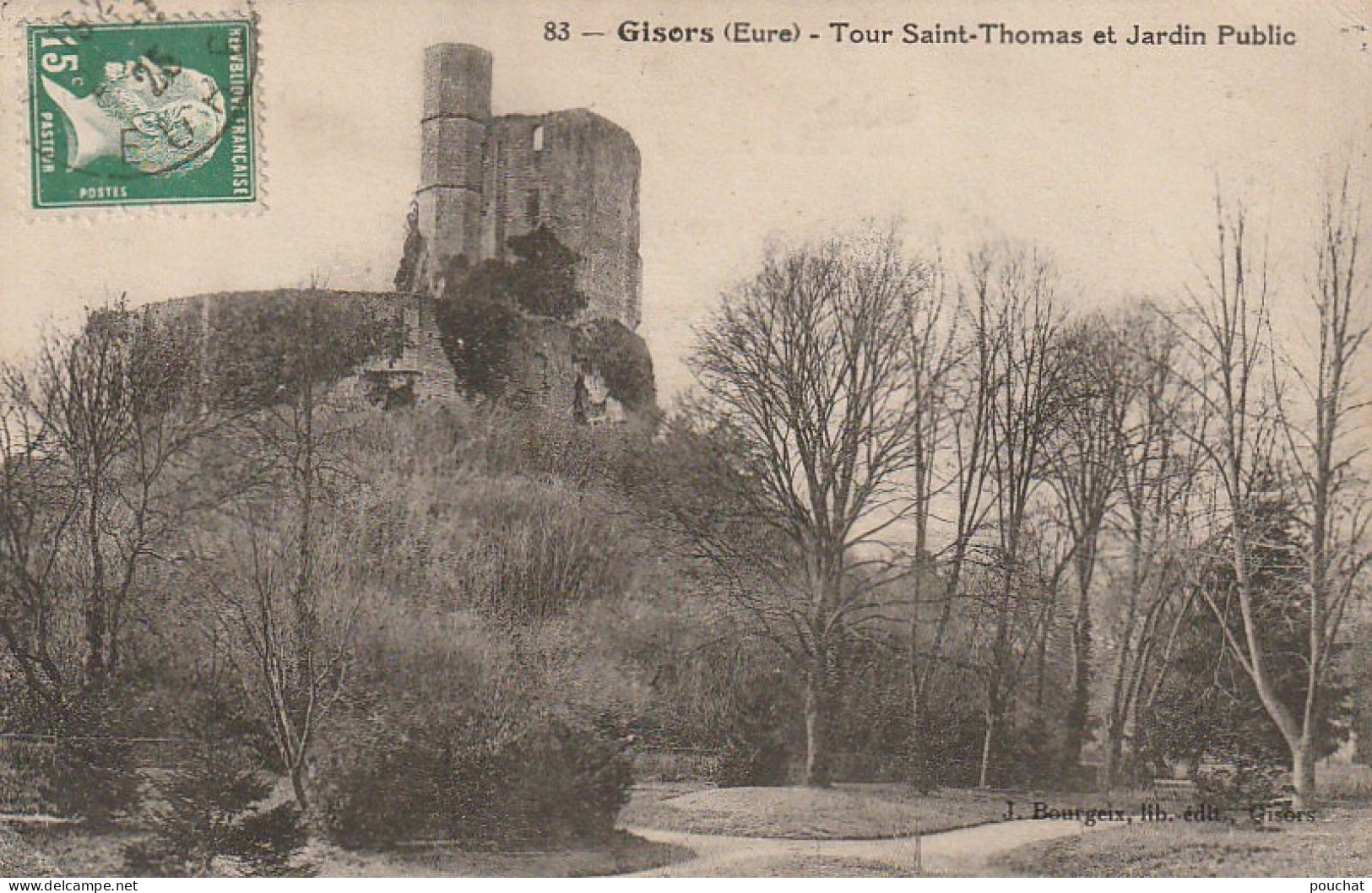 BE21 -(27) GISORS  - TOUR SAINT THOMAS ET JARDIN PUBLIC - EDIT. BOURGEIX , GISORS  -  2 SCANS - Gisors