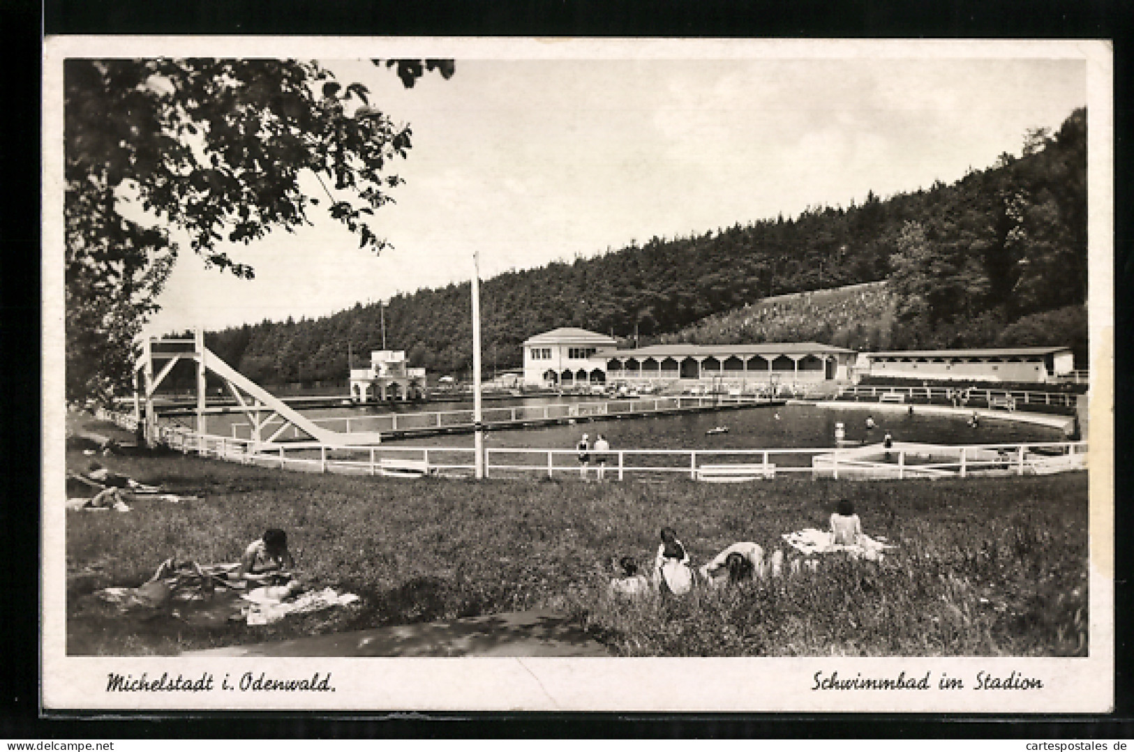 AK Michelstadt I. Odenwald, Schwimmbad Im Stadion  - Odenwald